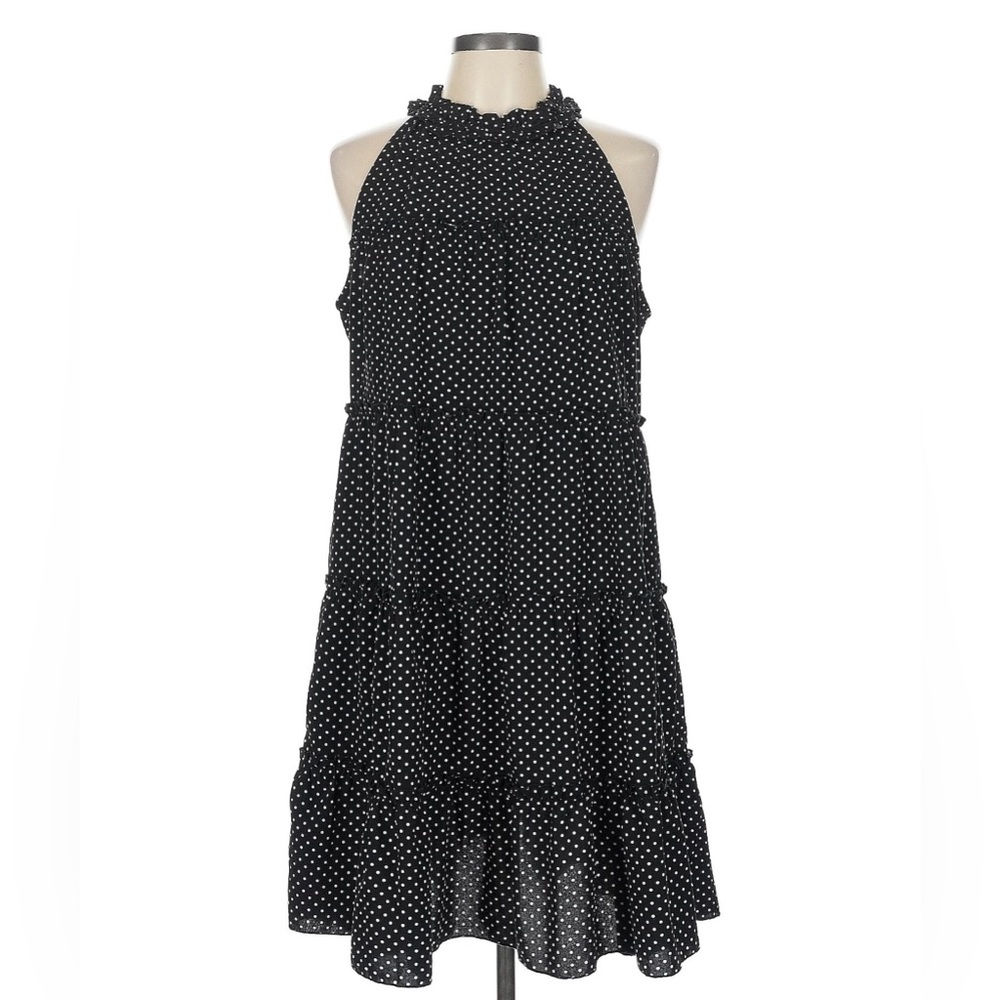 Black Polka Dot Sleeveless Dress